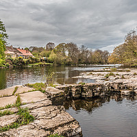 Buy canvas prints of Waterside Cottages, Wycliffe, Teesdale by Richard Laidler