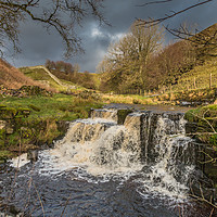 Buy canvas prints of Ettersgill Beck Waterfall in Dramatic Light by Richard Laidler