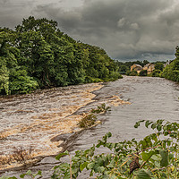 Buy canvas prints of A Swollen River Tees at Barnard Castle by Richard Laidler