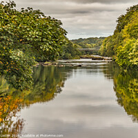 Buy canvas prints of Early Autumn Reflections on the Tees at Wycliffe by Richard Laidler