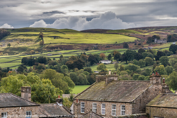 Grinton from Reeth, Swaledale Picture Board by Richard Laidler