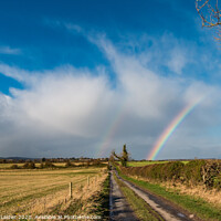 Buy canvas prints of Double Rainbow at Van Farm, Thorpe, Teesdale by Richard Laidler