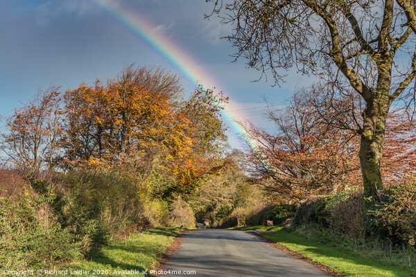 Autumn rainbow at Thorpe, Teesdale Picture Board by Richard Laidler