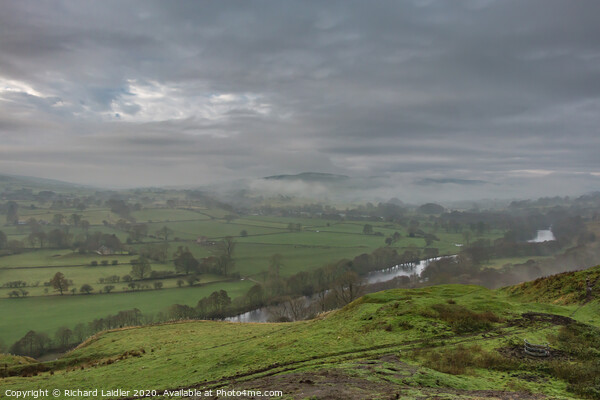 Fog Clearing over Middleton in Teesdale Picture Board by Richard Laidler