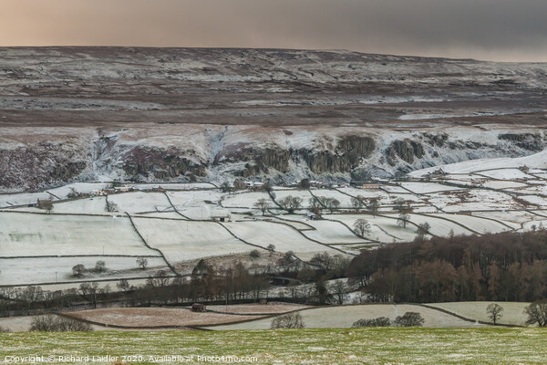 A Dusting of Snow on Holwick Upper Teesdale Picture Board by Richard Laidler