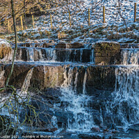 Buy canvas prints of A Wintry Waterfall in Ettersgill, Teesdale by Richard Laidler