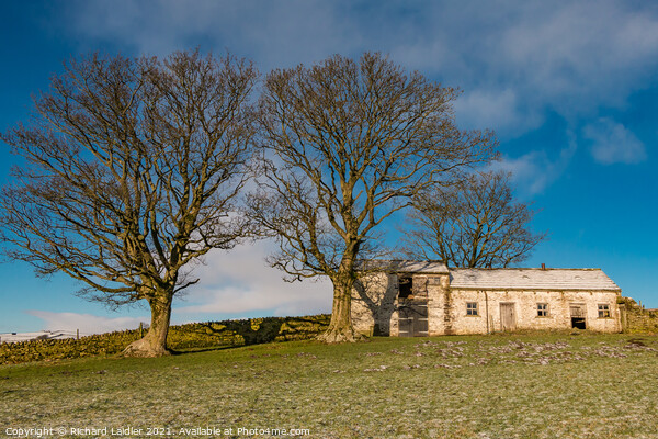 Teesdale Hilltop Barn in Winter Picture Board by Richard Laidler