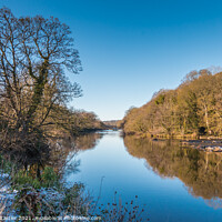 Buy canvas prints of The River Tees at Wycliffe on New Year's Eve 2020 by Richard Laidler