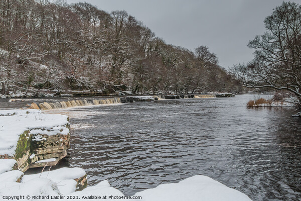 Whorlton Cascades in Snow Picture Board by Richard Laidler