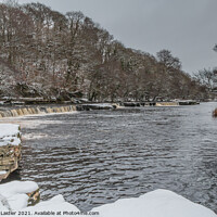 Buy canvas prints of Whorlton Cascades in Snow by Richard Laidler