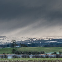 Buy canvas prints of Bright Interval and Snow Squall over Newsham Moor by Richard Laidler