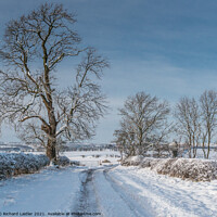 Buy canvas prints of Van Farm Lane in Snow (1) by Richard Laidler