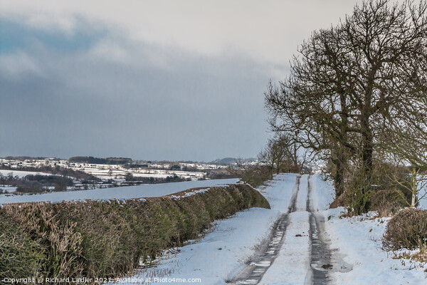 Towards Bowes from Van Farm Lane, Teesdale in Winter Picture Board by Richard Laidler