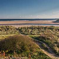 Buy canvas prints of The Aln Estuary and Alnmouth Beach, Northumberland by Richard Laidler