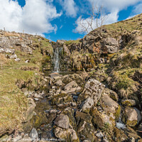 Buy canvas prints of Moorland Beck and Waterfall in Spring Sunshine (2) by Richard Laidler