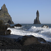 Buy canvas prints of Waves hitting Reynisfjara Black Beach in Iceland by Lensw0rld 