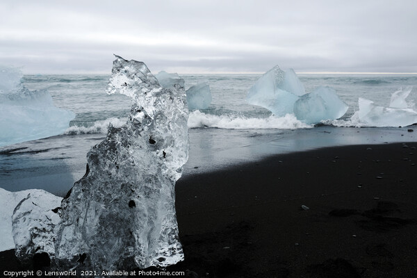 Blocks of glacial ice washed ashore in Iceland Picture Board by Lensw0rld 