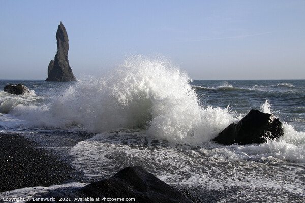 Waves coming in at Reynisfjara Black Beach, Iceland Picture Board by Lensw0rld 