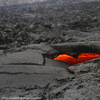 Buy canvas prints of Heart-shaped opening revealing lava in Iceland by Lensw0rld 