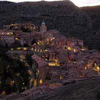 Buy canvas prints of The mountain village of Albarracin, Spain, at nightfall by Lensw0rld 