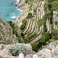 Buy canvas prints of Looking down the cliffs on Capri by Lensw0rld 