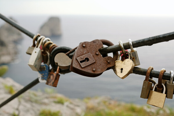 Love locks at the coast of Capri Picture Board by Lensw0rld 