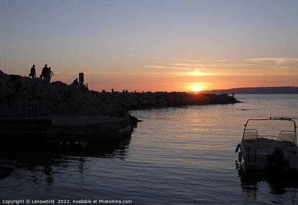 Silhouettes and Boats at the coast of Marseille, France Picture Board by Lensw0rld 