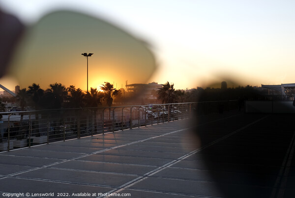 Sunset seen through a pair of sunglasses Picture Board by Lensw0rld 