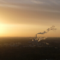 Buy canvas prints of Sunset in the Ruhr region, Germany's main industrial area by Lensw0rld 