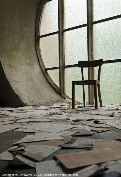 A chair in front of a window in an abandoned church Picture Board by Lensw0rld 