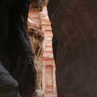 Buy canvas prints of A glimpse of the treasury in Petra, Jordan by Lensw0rld 