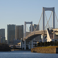 Buy canvas prints of Rainbow Bridge going over Tokyo Bay in Tokyo, Japa by Lensw0rld 