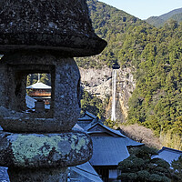 Buy canvas prints of Shrine and the Nachi waterfall near Kii-Katsuura, Japan by Lensw0rld 