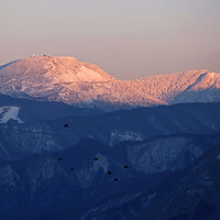 Buy canvas prints of Sunset over the mountains in Nagano, Japan by Lensw0rld 