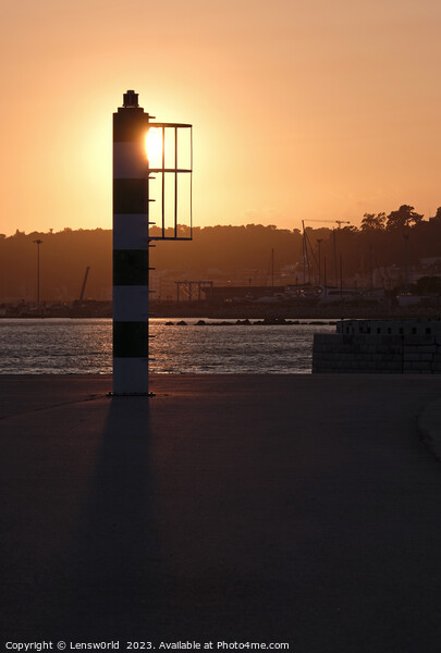 Sunset over the river in Lisbon, Portugal Picture Board by Lensw0rld 