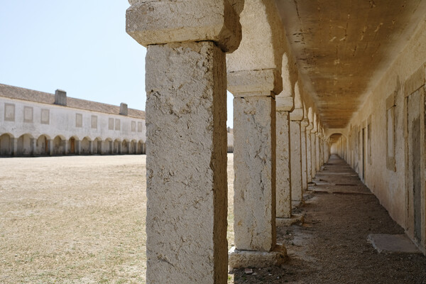 Long hallway with columns at Nossa Senhora do Cabo Espichelo Picture Board by Lensw0rld 