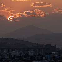 Buy canvas prints of Sunset over Skopje, North Macedonia by Lensw0rld 
