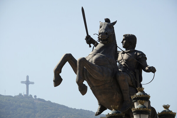 Big statue of Alexander the Great in Skopje, North Macedonia Picture Board by Lensw0rld 