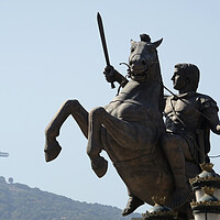 Buy canvas prints of Big statue of Alexander the Great in Skopje, North Macedonia by Lensw0rld 