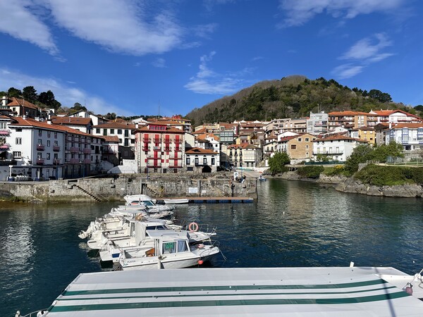 Harbor view of the coastal town of Mundaka, Spain Picture Board by Lensw0rld 