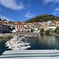 Buy canvas prints of Harbor view of the coastal town of Mundaka, Spain by Lensw0rld 
