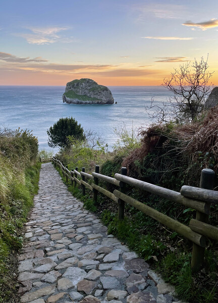 Oceanfront at San Juan de Gaztelugatxe in Spain Picture Board by Lensw0rld 