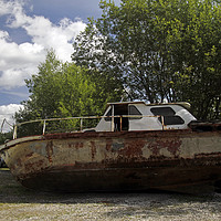 Buy canvas prints of Abandoned boat on a field in Sweden by Lensw0rld 