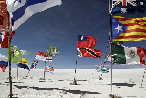 Multiple national flags in Uyuni, Bolivia Picture Board by Lensw0rld 