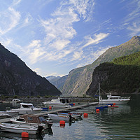 Buy canvas prints of Fjord with boats in Norway by Lensw0rld 