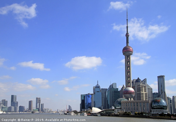 Shanghai Skyline on a sunny day Picture Board by Lensw0rld 