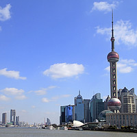 Buy canvas prints of Shanghai Skyline on a sunny day by Lensw0rld 