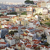 Buy canvas prints of View over the beautiful roof tops in Lisbon by Lensw0rld 