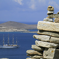 Buy canvas prints of Sailing boat near Mykonos by Lensw0rld 