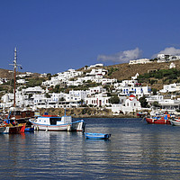 Buy canvas prints of Gorgeous view over the port of Mykonos by Lensw0rld 